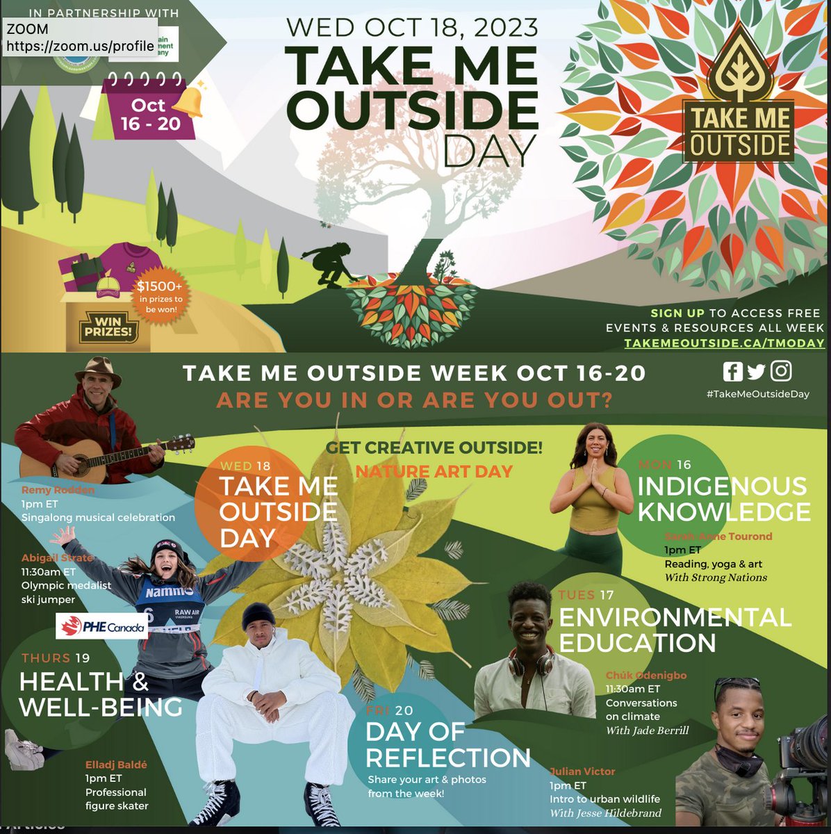 Starts tomorrow! #TakeMeOutsideDay From Oct 16th - 20th, join in for a week of speakers, activities, & awesome prizes. Discover the amazing lrning that happens beyond the four walls of a classroom. Are you IN to get OUT? @takemeoutside #walkingcurriculum #getoutside