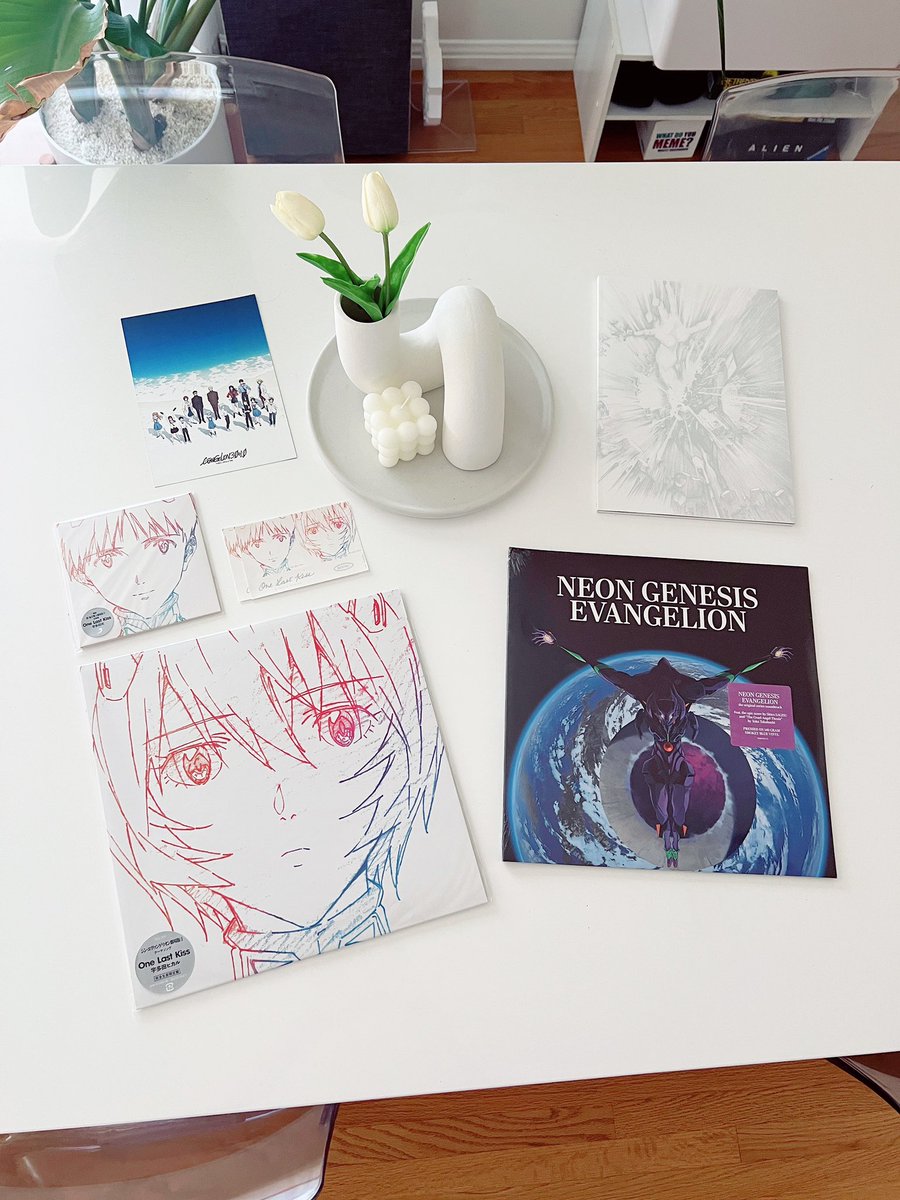 My Evangelion vinyls finally arrived &amp; oh my god they’re so beautiful ✨;-;