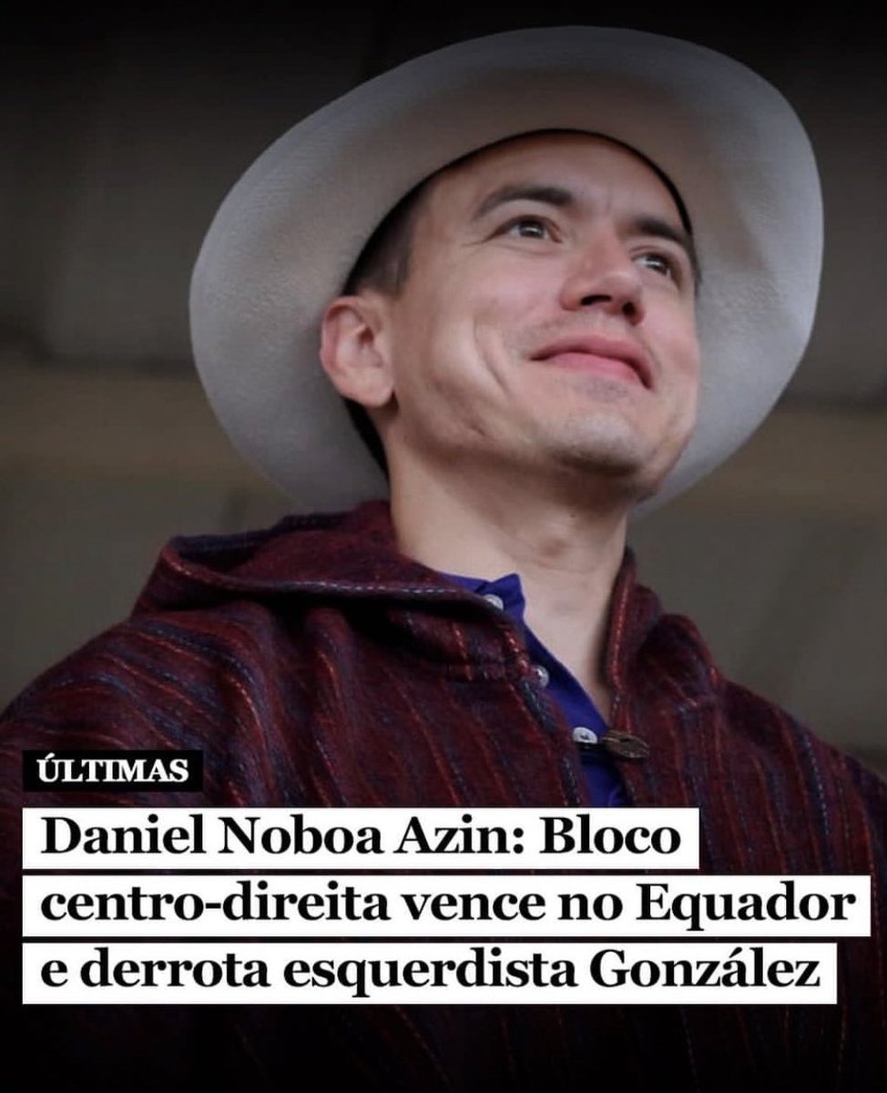 Mais uma derrota do campo esquerdista! Daniel Noboa é eleito o novo presidente do Equador.