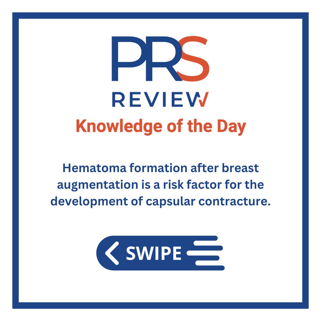 prsreview's tweet photo. Hematoma and Capsular Contracture
#prsreview #hematoma #breastaugmentation #capsularcontracture #surgicalcomplication #cosmeticsurgery #aestheticsurgery #breastsurgery #plasticsurgery #reconstructivesurgery #surgicaleducation #medicaleducation #meded #plasticsurgeon #surgery https://t.co/azQwOXIZPZ