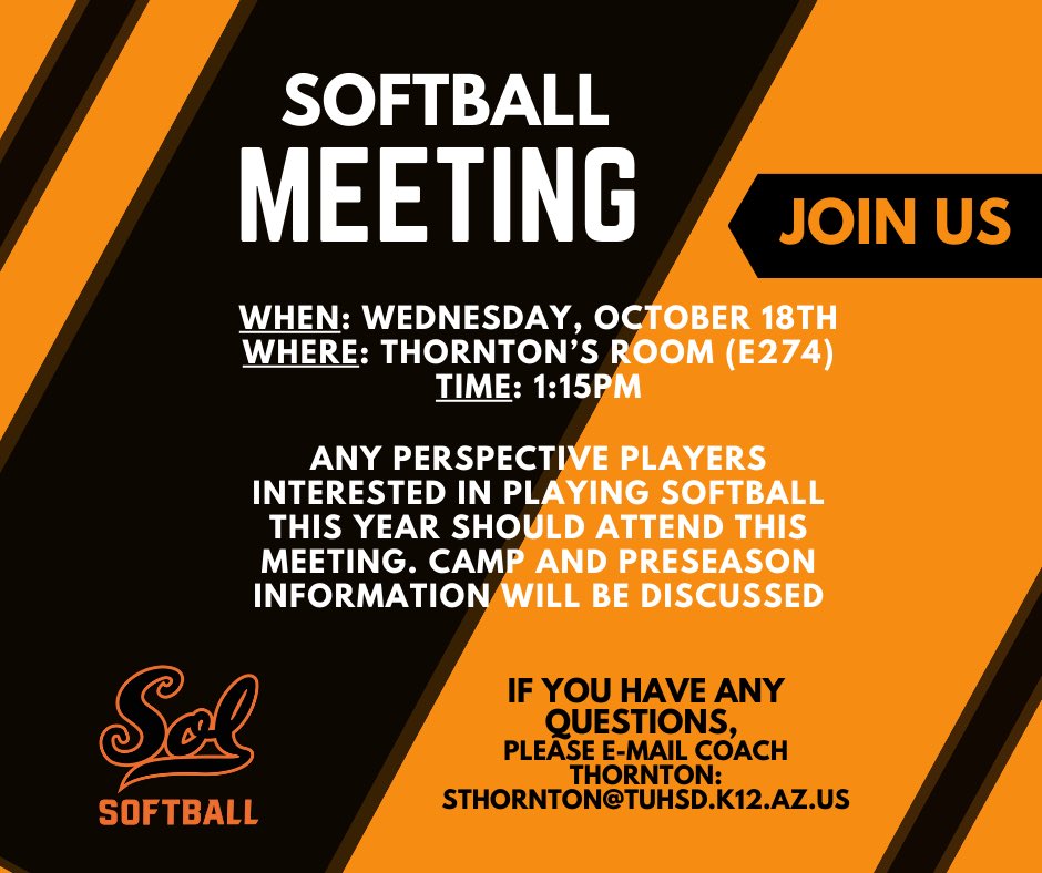CDS Aztec Softball 🥎 (@cdsaztecsoftbal) on Twitter photo Are you interested in playing softball this year? Please join us for an informational meeting THIS WEDNESDAY in Coach Thornton’s Room, E274! We will see you there 🥎 <a href="/CdS_Aztecs/">Corona del Sol Athletics</a> <a href="/CDS_TUHSD/">Corona del Sol High School</a> Are you interested in playing softball this year? Please join us for an informational meeting THIS WEDNESDAY in Coach Thornton’s Room, E274! We will see you there 🥎 <a href="/CdS_Aztecs/">Corona del Sol Athletics</a> <a href="/CDS_TUHSD/">Corona del Sol High School</a>