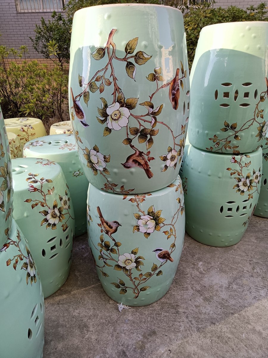 Ceramic garden stools flower bird ceramic seat

#chinoiseriechicstyle #chinoiserie
#chinoiseriechic #classicdesign #gardenseat 
#traditionalhomedecor #hautedecor
#mytradhome #myhousebeautiful #hollywoodregencydecor #preppydecor #grandmillennialdecor #grandmillenialstyle