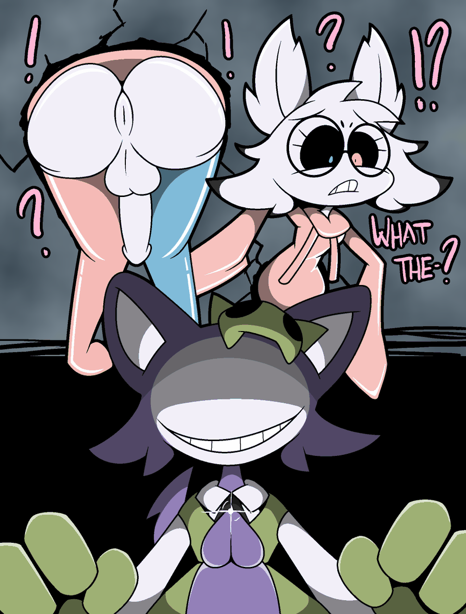 Trinightroid02's tweet photo. Comic commission for @mokimonky &amp; @nachokokoni

It looks like things are about to get messy for the next couple of hours. Don't worry, he'll come back to pick him up... I think https://t.co/XS1JGiPByK