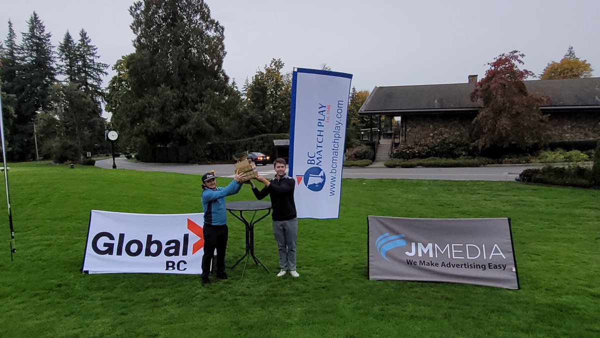 vancouvergolf's tweet photo. Congratulations 🎉🍾
2023 @JMMedia_group
#BCMAtchPlay Champs🏆
Nigel Sinnott & Matt Gudmundson!
2&1 winners over @ilirianzalli & Neil MacLeod @VGCGolf.
Huge shout to @VGCGolf & sponsors JM Media & @GlobalBC
for their generous support of the event!🙏https://t.co/1H1AVC3QV9 https://t.co/F1pbyrrNGD