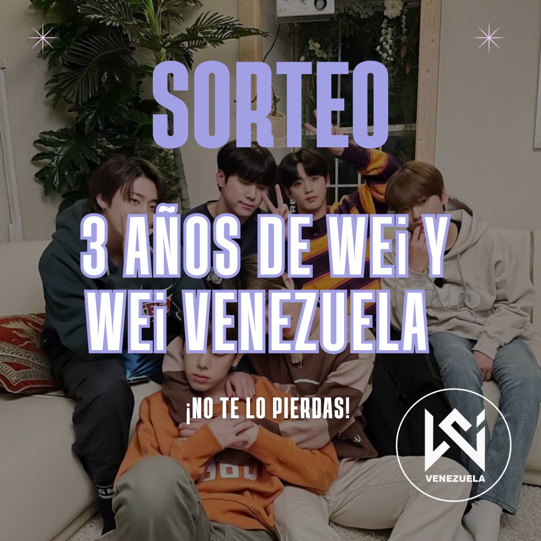 WEi_Venezuela's tweet photo. ¡Hola RUi! El celebración por el 3er aniversario de #WEi y la fanbase, así como en agradecimiento por todo su apoyo, estamos realizando un pequeño sorteo por IG

Más info https://t.co/xVwhSVqpxp

¡No te pierdas esta oportunidad! Podrías ser el afortunad@ ganador🩵 @WEi__Official https://t.co/8AwLKSd2c6