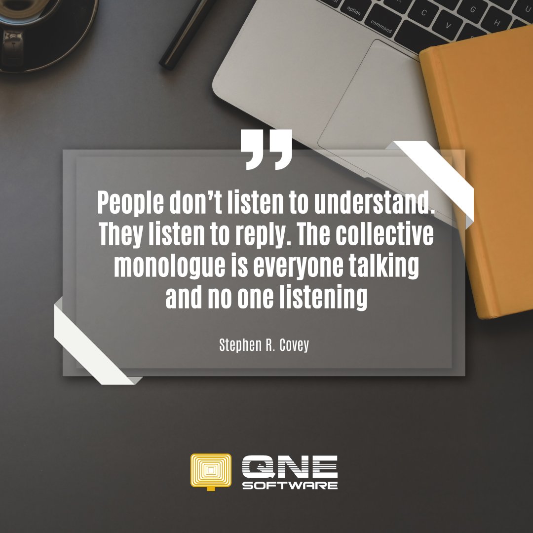 qnesoftware's tweet photo. 👂🗣️ "People don't listen to understand. They listen to reply. The collective monologue is everyone talking and no one listening." - Stephen Covey

Take a moment to listen with an open heart and mind. 🤔💓 Understand before you respond. 🤗👂

#7HabitsofHighlyEffectivePeople https://t.co/0f38PAUB8S