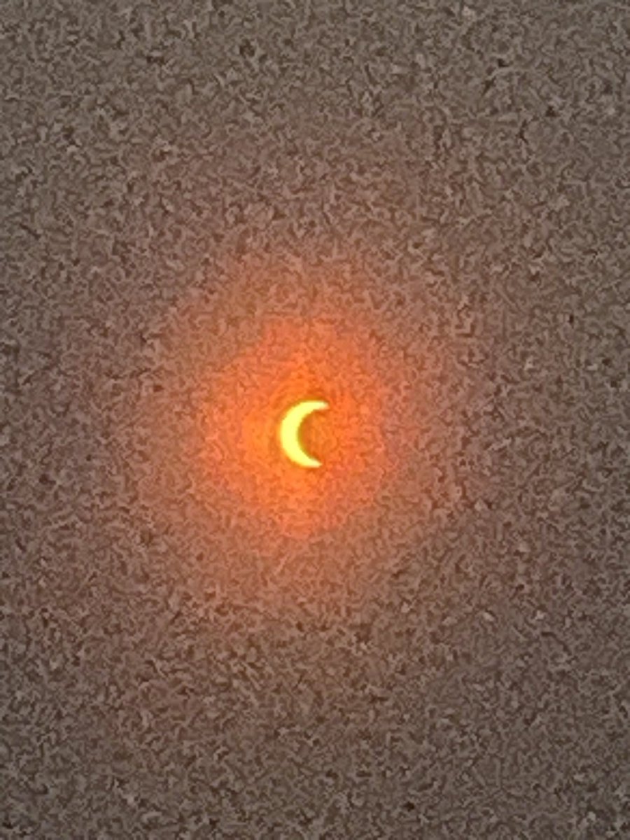 My eclipse photo (through eclipse glasses) looks totally fake but it’s just my geriatric iPhone.