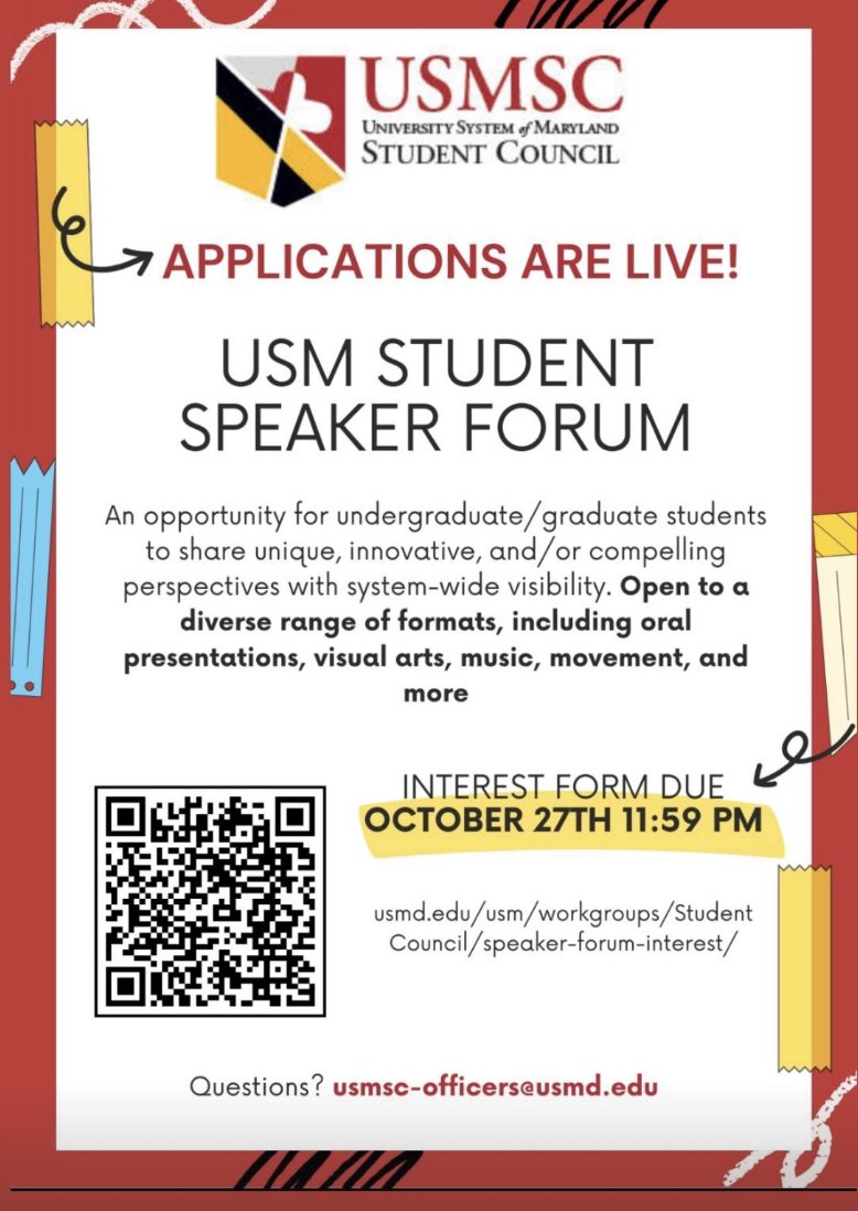 Applications to the USM Student Speaker Forum are LIVE!