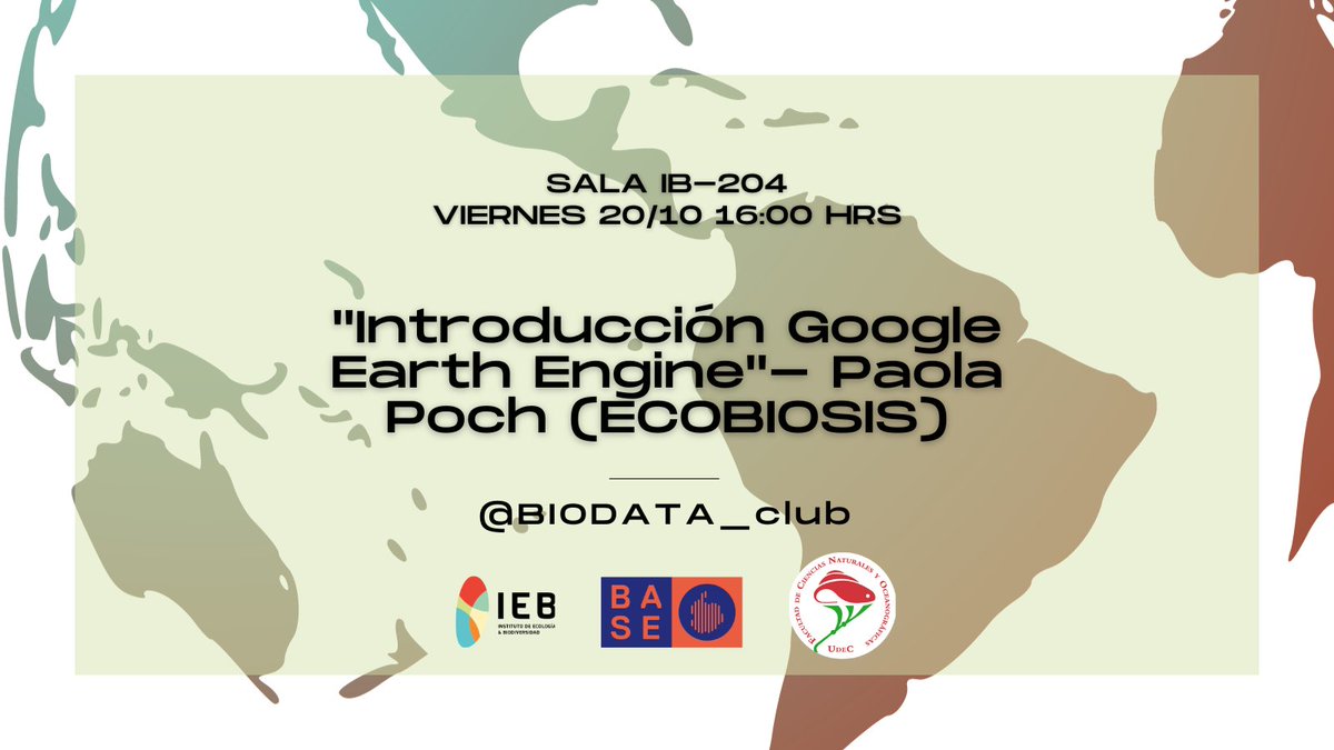 BIODATA_club (@biodata_club) on Twitter photo Lxs invitamos al próximo taller de programación este viernes 20 de octubre, a cargo de Paola Poch de ECOBIOSIS, no olvides asistir, te esperamos!
<a href="/MilenioBASE/">Instituto Milenio BASE</a> <a href="/IEBChile/">Instituto de Ecología y Biodiversidad - IEB</a> Lxs invitamos al próximo taller de programación este viernes 20 de octubre, a cargo de Paola Poch de ECOBIOSIS, no olvides asistir, te esperamos!
<a href="/MilenioBASE/">Instituto Milenio BASE</a> <a href="/IEBChile/">Instituto de Ecología y Biodiversidad - IEB</a>