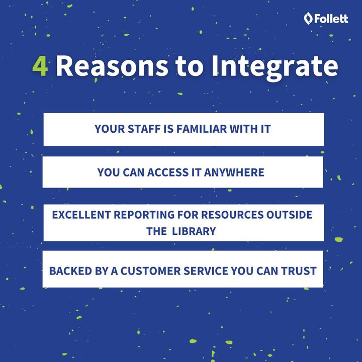 FollettSoftware's tweet image. Improve efficiency, ROI and reporting by integrating #DestinyLibraryManager with #DestinyResourceManager for the #DestinySuite experience. Check out our infographic to see the full picture: bit.ly/46iT5rk

#EdTech #FollettSoftware #Software #EdIT #Tech