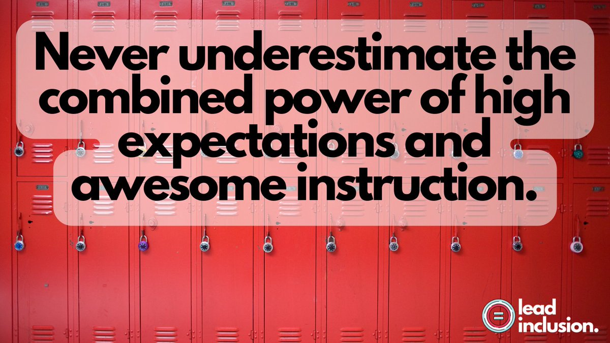 🔑 How well #students with #IEPs succeed depends largely on the expectations teachers hold for them. Never underestimate the combined power of high expectations and awesome instruction. #LeadInclusion #EdLeaders #Teachers #UDL #SBLchat #TG2Chat