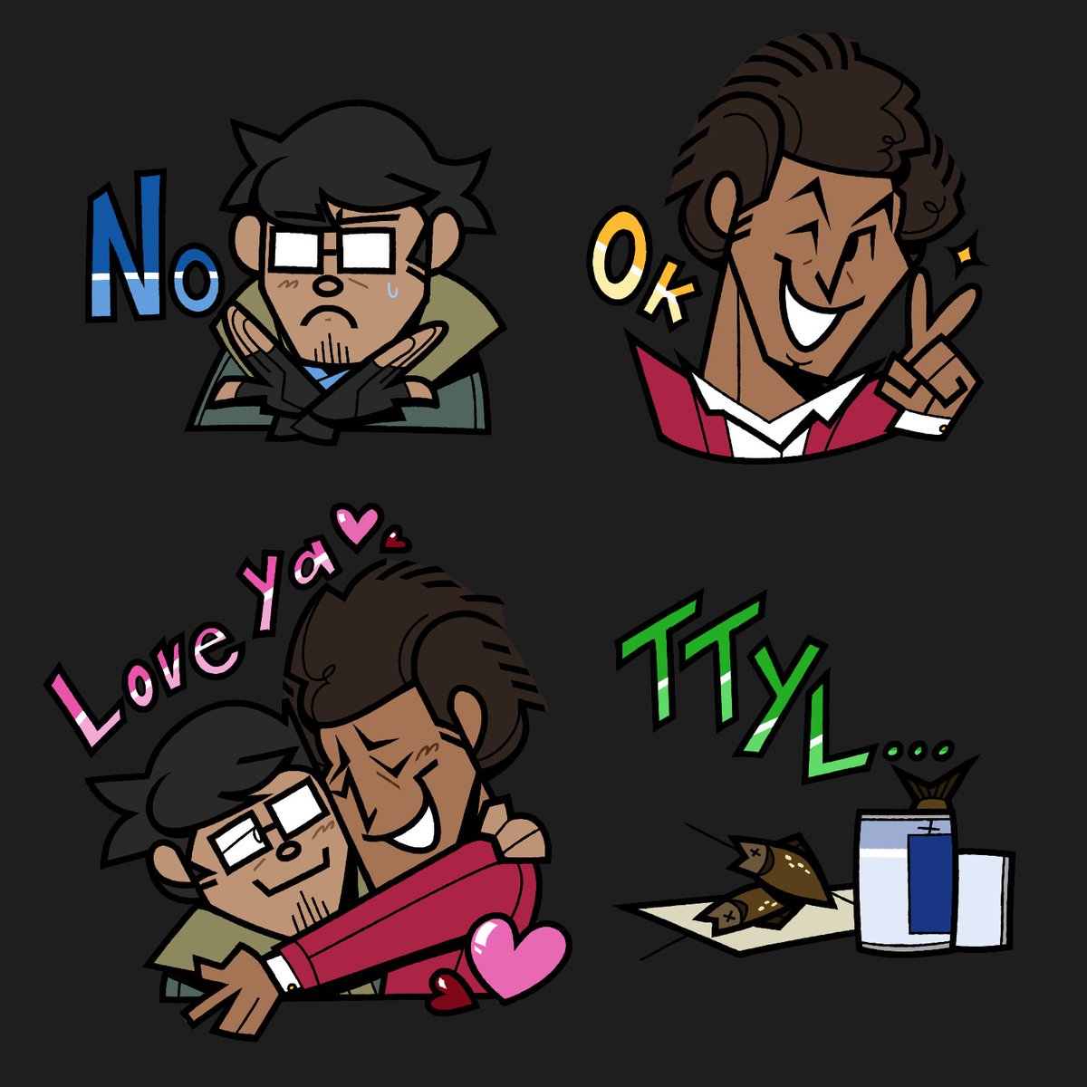 Stickers I got to do for the @ichinanbazine! Thank you so much for having me on it, and thank you to everyone who supported the zine!! <3