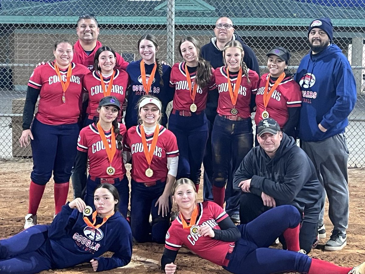 What a long day for these girls! 5 games due to rain out, and these girls still pushed through to not only win the tournament, but as well as every game played today! Way to go Cougars!! 🙌🏻