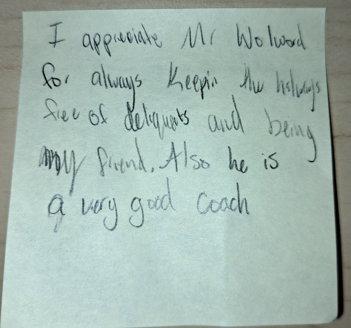 Update: I took a new gig at the school. It allows me to have a wider impact with the students.

This is a note I received in my box.