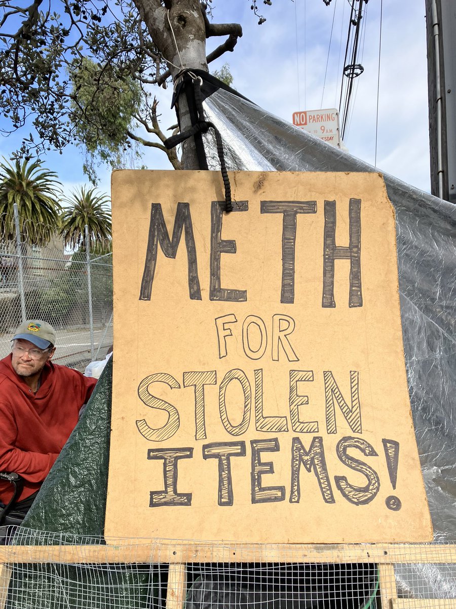 This is a sign at the encampment we regularly clean around on 9th Ave and Geary, right next to the Richmond Library.

Can anyone justify how we accept this as normal and acceptable?
