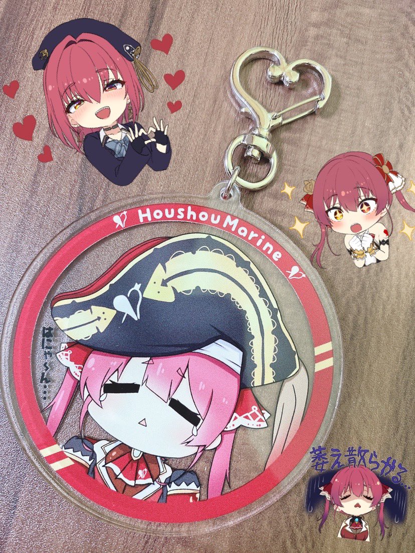 星街すいせい ,さくらみこ ,不知火フレア ,白銀ノエル 「アクキー届いた!可愛い!」|柊まるけー☄️🌸👯‍♀️ホロクル5th B-05のイラスト