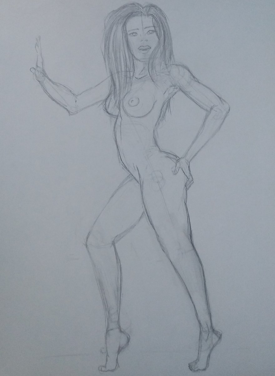 —práctica de poses:  
#traditionalart 
#penart 
#sketch 
#graffitiart 
#pinupart 
#drawingexercise