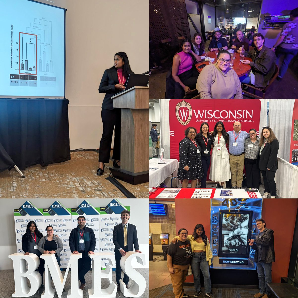 So many wonderful experiences at #BMES2023 including my first time presenting! Incredibly grateful to interact with such a wonderful community with my UW Madison family with me!