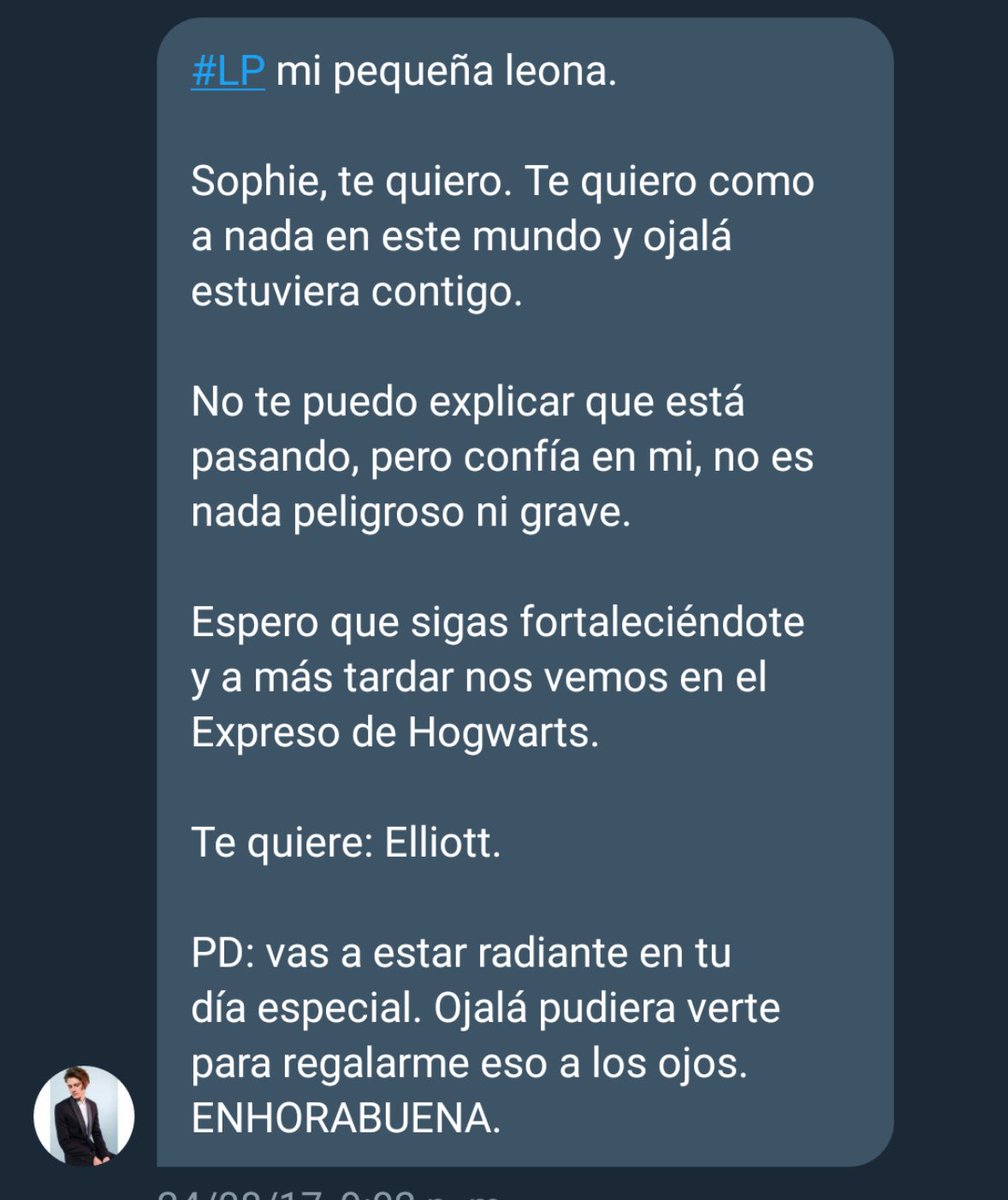 —————se le han aguado los ojos al encontrar la última carta que Elliott le escribió ——————