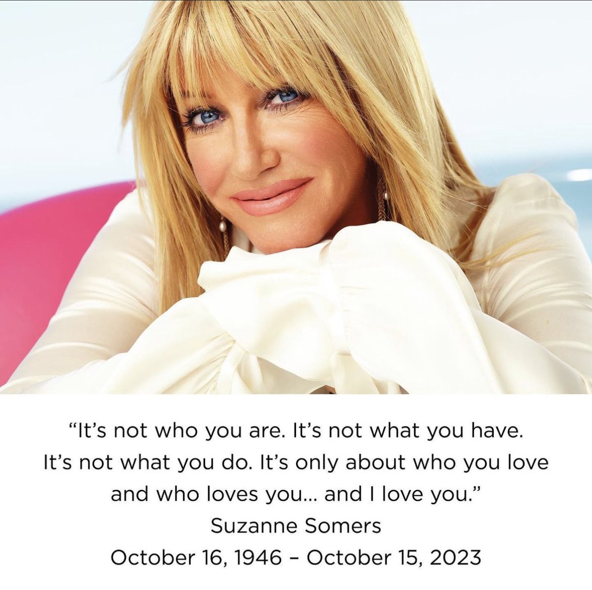 JoValv's tweet photo. Thank you for the memories. Good night #SuzanneSomers #ForeverChrissy #ThreeIsCompany https://t.co/KItFNr2pja
