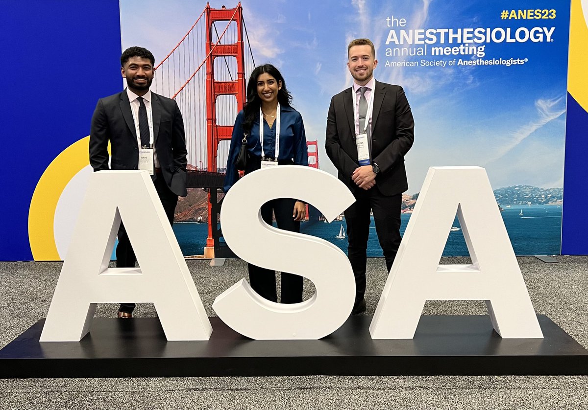 Had a fantastic experience meeting and learning from my fellow <a href="/FAERanesthesia/">FAER</a> student researchers this weekend at <a href="/ASALifeline/">ASA®</a> Conference in San Francisco 🌁. A big thank you to FAER for their support in my journey to anesthesia. Till next year…! 💉 #ANES23 #anesthesiology