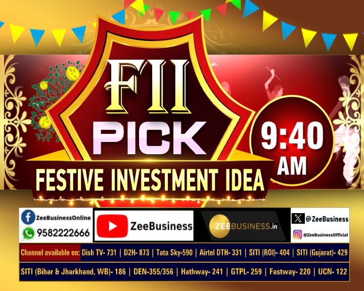 ZeeBusiness's tweet photo. ✨इस त्योहारी सीजन आपको मिलेगी निवेश की एक शानदार FII PICK...  

रोज लीजिए 'FESTIVE INVESTMENT IDEA'...  

देखिए FII PICK हर रोज @ 9:40 AM और 2:15 PM

#NavratriOnZee #Investment #FIIPICK #StockMarket https://t.co/3JX7kSYwHO