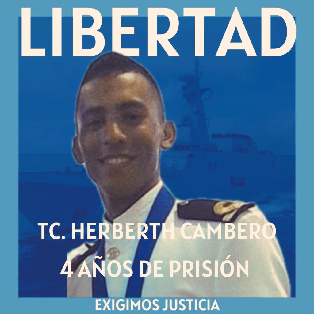 edircia_f's tweet photo. #ProhibidoOlvidar 
El TC HERBERT CAMBERO
PRONTO CUMPLE 4Años DETENIDO ARBITRARIAMENTE, 
Fue TORTURADO CRUELMENTE.
Hoy 15Oct Sufre 
UNA CONDENA ORDENADA INHUMANA, 
NO HUBO ELEMENTOS PROBATORIOS QUE LO CULPARÁN.

CUMPLIR CON SU JURAMENTO
NO ES DELITO
.@CorteIDH
.@CIDH
.@JEPvzla https://t.co/gBT4THelsD