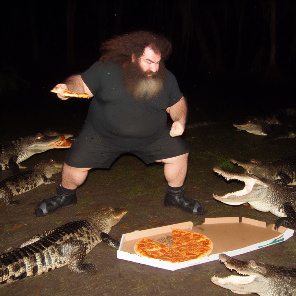 mellow_taco's tweet photo. @AvoidThePuddle good job getting your pizza back from those gators man https://t.co/dYwQRA8p8B