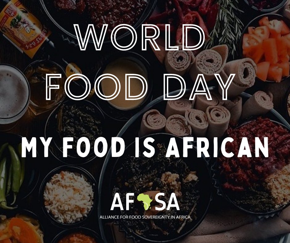 Afsafrica's tweet photo. 𝗛𝗮𝗽𝗽𝘆 #𝗪𝗼𝗿𝗹𝗱𝗙𝗼𝗼𝗱𝗗𝗮𝘆𝟮𝟬𝟮𝟯 || #𝗠𝘆𝗙𝗼𝗼𝗱𝗜𝘀𝗔𝗳𝗿𝗶𝗰𝗮𝗻 

#MyFoodIsAfrican campaign, launched by AFSA, aims to reconnect #Africans with their traditional #foods and culinary heritage, emphasizing the importance of healthy, culturally appropriate food choices while advocating for favorable food policies. 

Rooted in principles of #agroecology and #foodsovereignty, this campaign reaches out to a diverse audience, including African youth, chefs, health experts, and educators, to shape the narrative around food in #Africa. 

In a world dominated by industrialized food systems, this movement seeks to dispel false solutions to #foodsecurity and empower African communities to take control of their #foodsystems for a healthier, more sustainable, and culturally grounded future.

Listen to AFSA's leaders in exploring the significance and timeliness of the #MyFoodIsAfrican campaign. Learn why it's crucial for everyone to support this movement towards agroecology and food sovereignty, reclaiming the rich and diverse traditional #African diets that have nourished generations.

👇🏿👇🏿👇🏿
https://t.co/GdgORELMSE