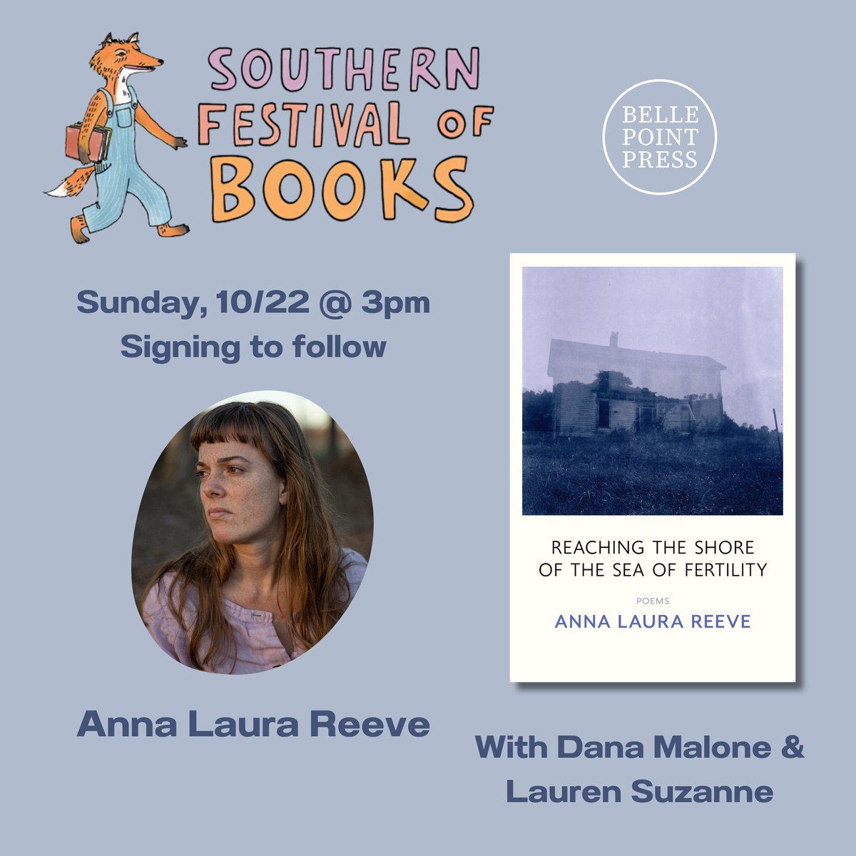 If you'll be at the @SoFestofBooks this weekend, be sure to catch @AnnaLauraReeve on Sunday afternoon!
