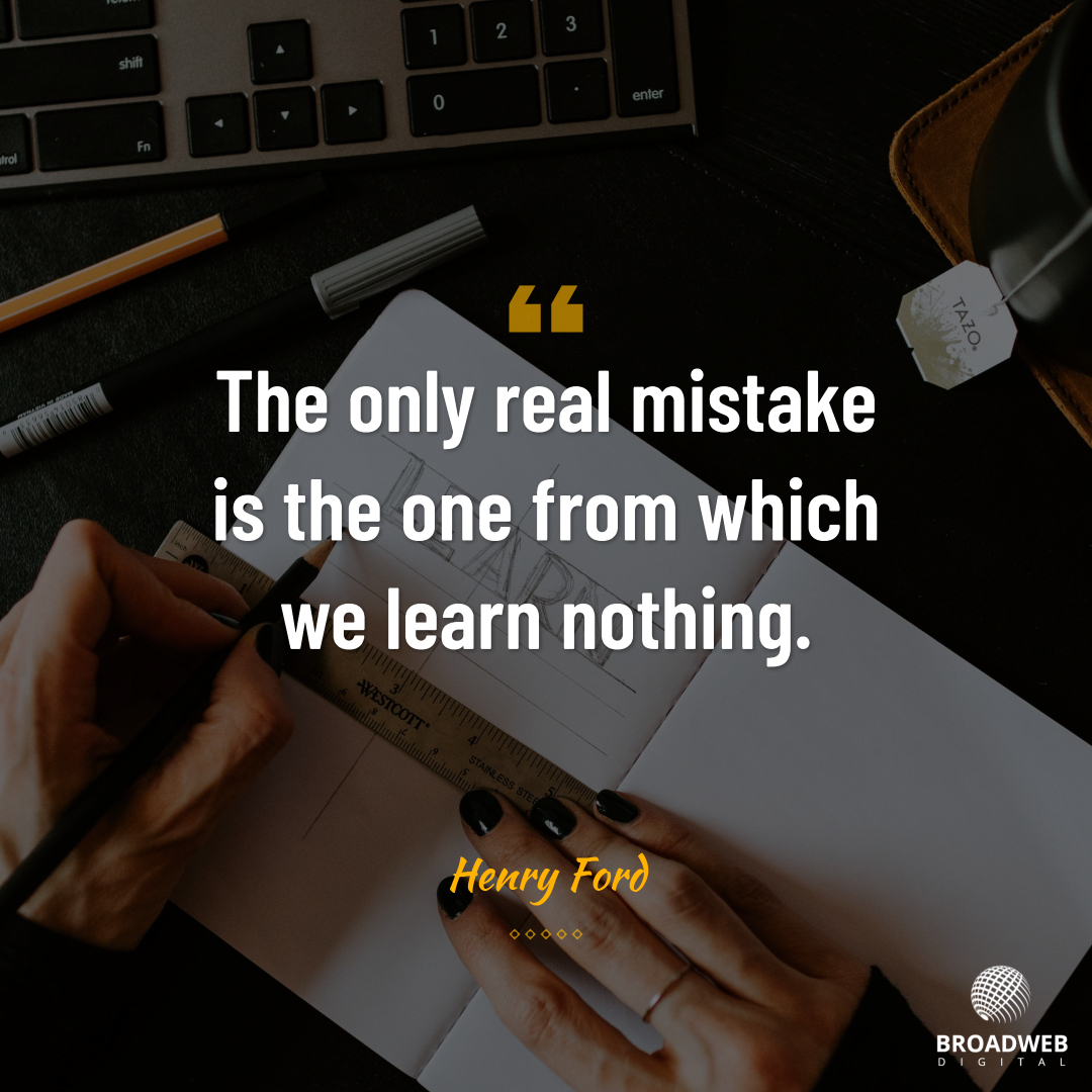 🌟 "The only real mistake is the one from which we learn nothing." ~ Henry Ford 🌟

💪 It’s not about falling down; it's about getting back up, wiser and stronger!

#MondayMotivation #HenryFord #Wisdom #Failure #LifeLessons #DigitalAgency #DigitalMarketingAgency #BroadWebDigital