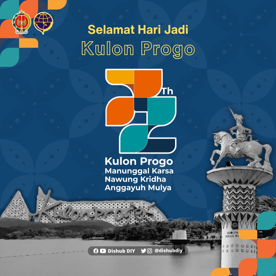 dishubdiy's tweet image. Selamat Hari Jadi Ke-72 Kabupaten Kulon Progo ✨✨

&quot;Manunggal Karsa, Nawung Kridha, Anggayuh Mulya&quot;
Semoga Kabupaten Kulon Progo dapat senantiasa bersinergi dan berkolaborasi untuk mewujudkan Kulon Progo yang Binangun.

#kabupatenkulonprogo #kulonprogobinangun
