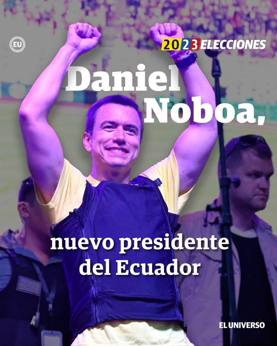 Adriimeliina's tweet photo. Felicidades al nuevo presidente @DanielNoboaOk 💜 tenemos nuestras  esperanzas en ti  pa nuestro 🇪🇨 https://t.co/9cqHqTRDZL