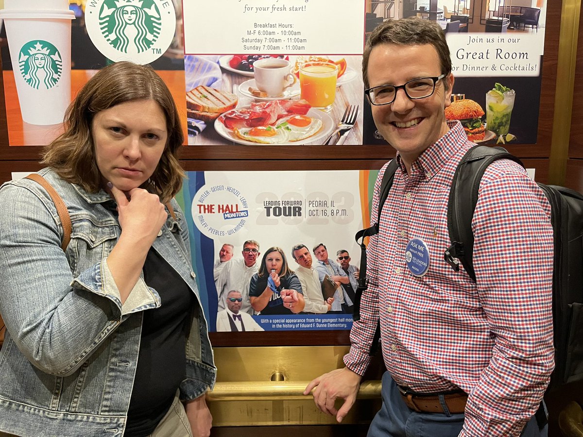 Ran into two of these famous band members in the elevator! Can’t wait for their performance tomorrow night!!! <a href="/ilprincipals/">Illinois Principals Association</a> 👏👏 <a href="/ILPrincipalsGR/">IPA Gov. Relations</a> <a href="/EdLeadersNet/">Ed Leaders Network</a>