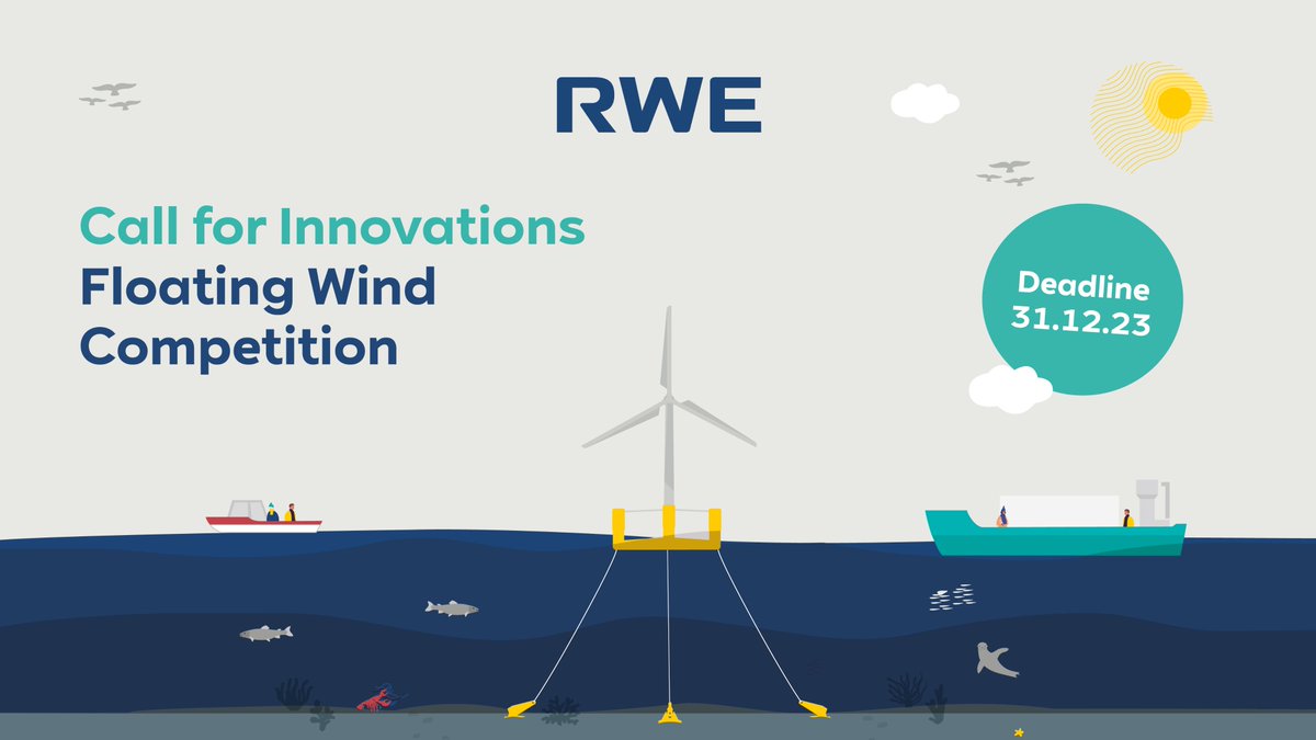 We're inviting you to take part in our global Floating Wind Co-use Competition! 📣 We’re asking competitors to propose solutions that promote co-existence and biodiversity enhancement. Submission deadline is 31st December 2023. Read more 👉 rwe.com/floating-wind-…