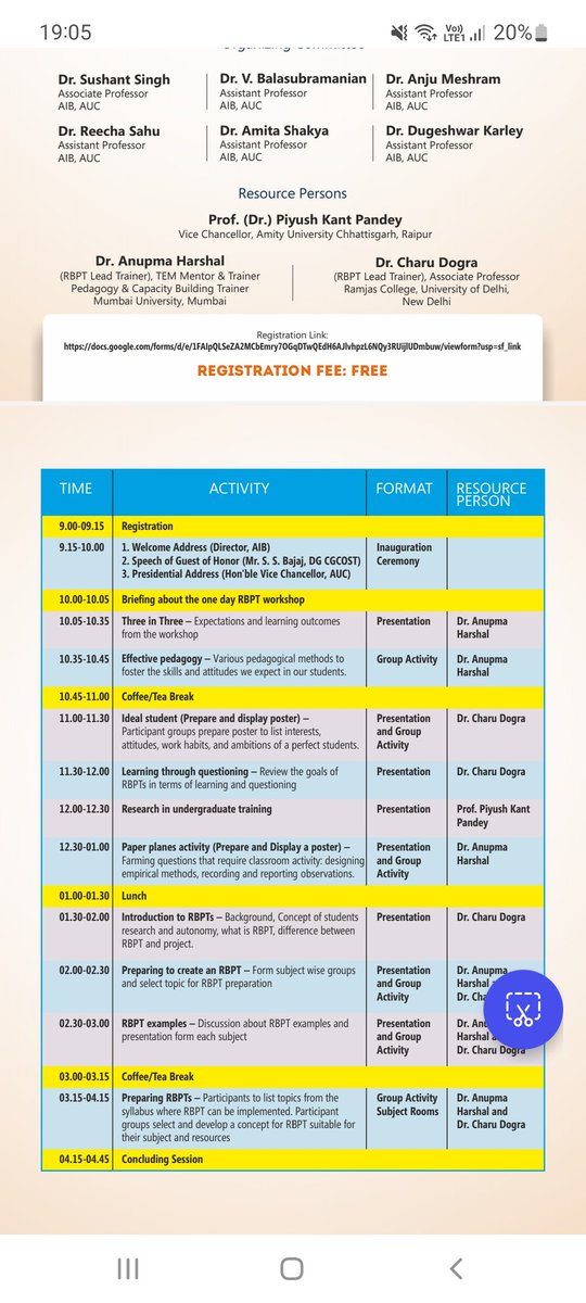 dranuharshal's tweet photo. 4days 7workshops thanks @AmityRaipur for facilitating this #ResearchBasedPedagogyTools workshop for teachers creating learning spaces for students using #research in #pedagogy #funlearn mode #charting their own path Thanks Chhattisgarh Council of Science&amp;Technology (CCOST) https://t.co/WFqdyy7t5j