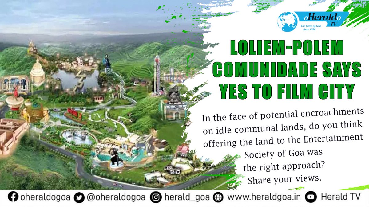 oheraldogoa's tweet photo. #Loliem-#Polem Comunidade says yes to #FilmCity.
Overall, do you believe that the film city project is a step in the right direction for the progress and development of the State? Why or why not?
Read:https://t.co/0PLk5f4Jpp
#Goa #News https://t.co/hRcnHRNLKg