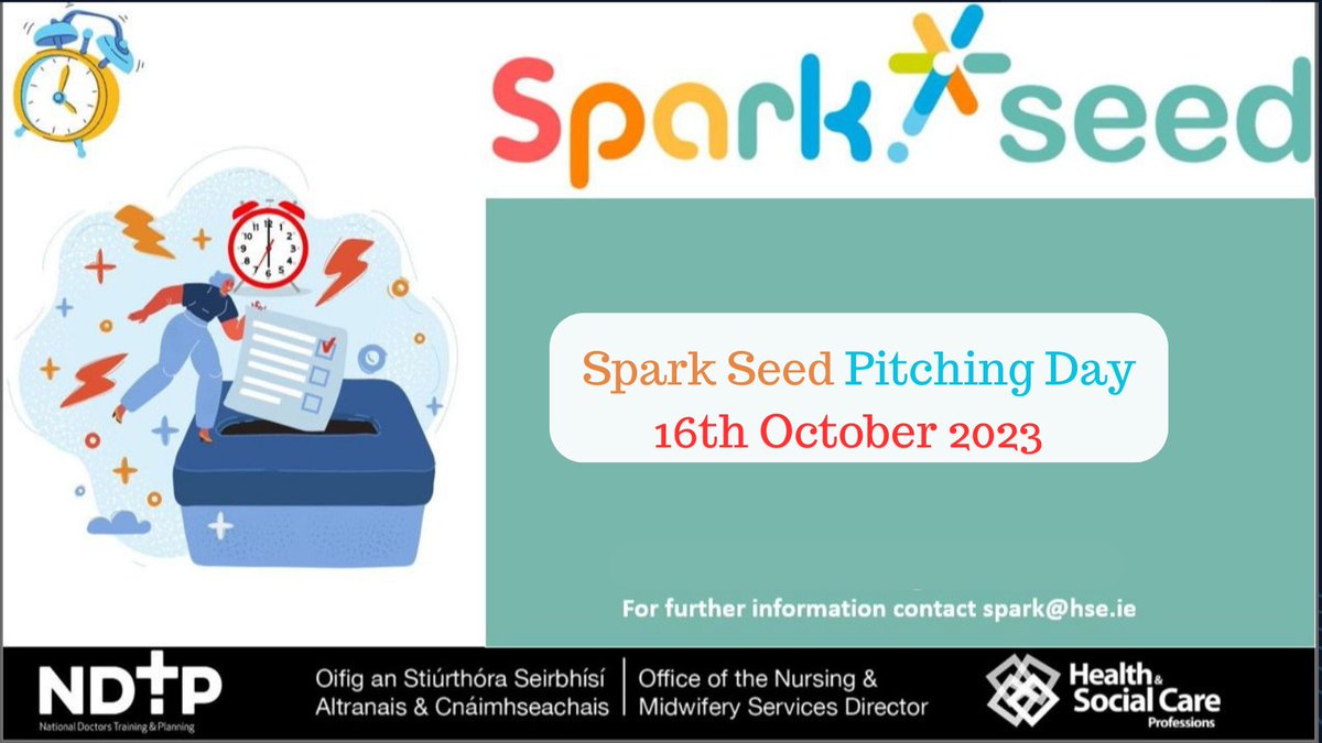 @HSELive Spark Seed Pitching Day!! where innovation takes center stage! Today, we are all set to witness the brilliant pitches from NCHDs, nursing, midwifery, and HSCPs. The morning session promises a showcase of innovative projects.