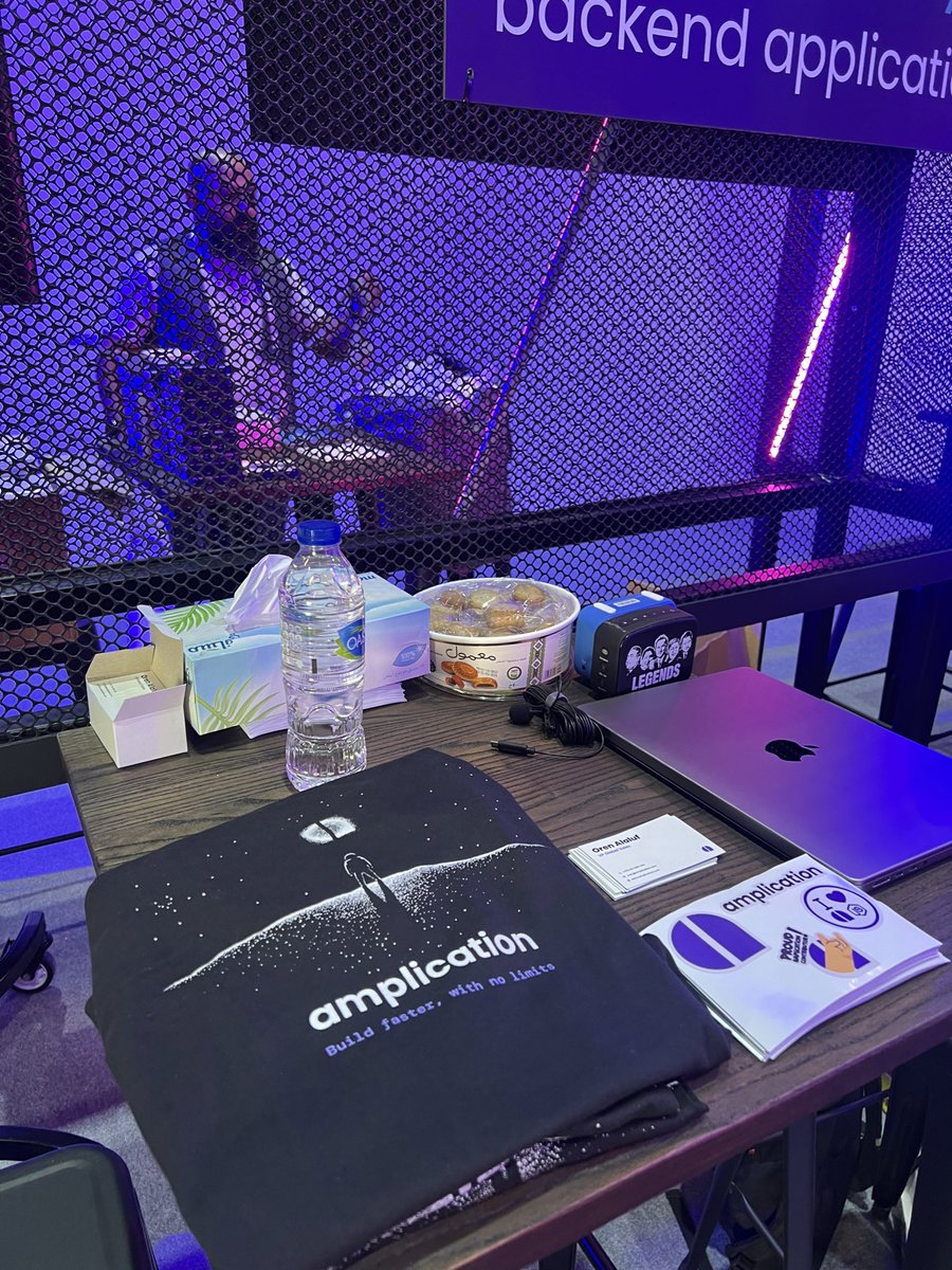 amplication's tweet photo. We are here at @globaldevslam. 🚀

Hall 26, P53.

We have exciting gifts for everyone.

Do visit and say a Hi 👋 https://t.co/JMaLfOe6Ya