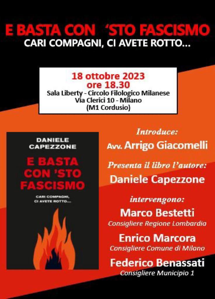 Appuntamento per mercoledì alle 18:30, nel centro di Milano, dove siamo stufi dei compagni ottusi. Ci vediamo dopodomani con <a href="/Capezzone/">Daniele Capezzone</a> per la presentazione de suo nuovo libro!