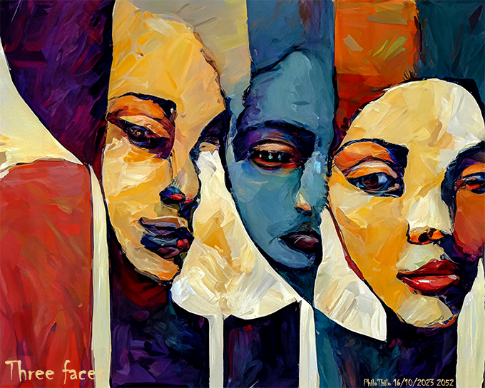 PhiloThilo's tweet photo. Three faces
PhiloThilo 16/10/2023
#digitalart #threefaces #philothilo https://t.co/PQjA1PQLT2