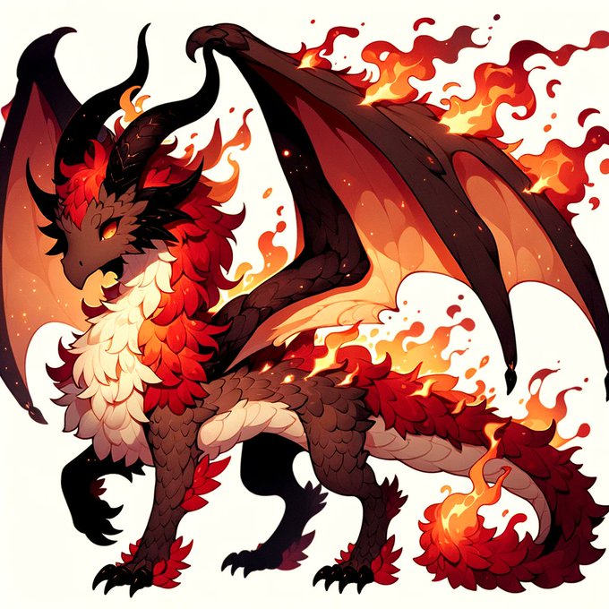 「breathing fire white background」 illustration images(Latest)