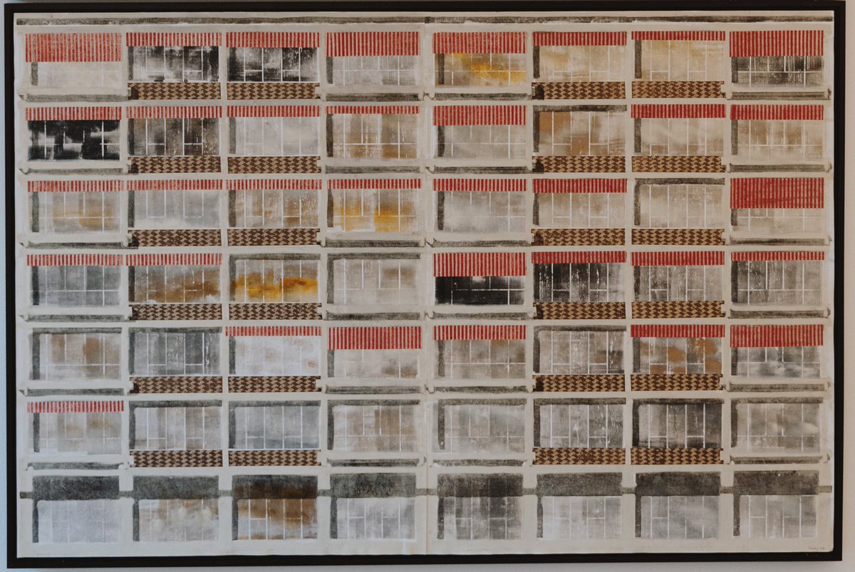 _palou_'s tweet photo. Tríptico Moragas | 135x215 | grabado y collage. Obra inspirada en el conjunto de tres bloques de viviendas del arquitecto Antoni de Moragas situados en las calles Vía Augusta, Brusi y Sant Elias de Barcelona @santacole #engraving #collage #artonpaper https://t.co/vh40wHNB2W
