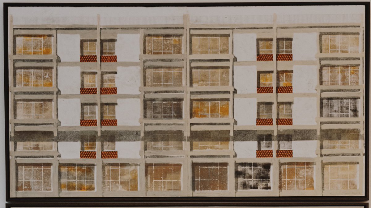 Tríptico Moragas | 135x215 | grabado y collage. Obra inspirada en el conjunto de tres bloques de viviendas del arquitecto Antoni de Moragas situados en las calles Vía Augusta, Brusi y Sant Elias de Barcelona <a href="/santacole/">Santa & Cole</a> #engraving #collage #artonpaper
