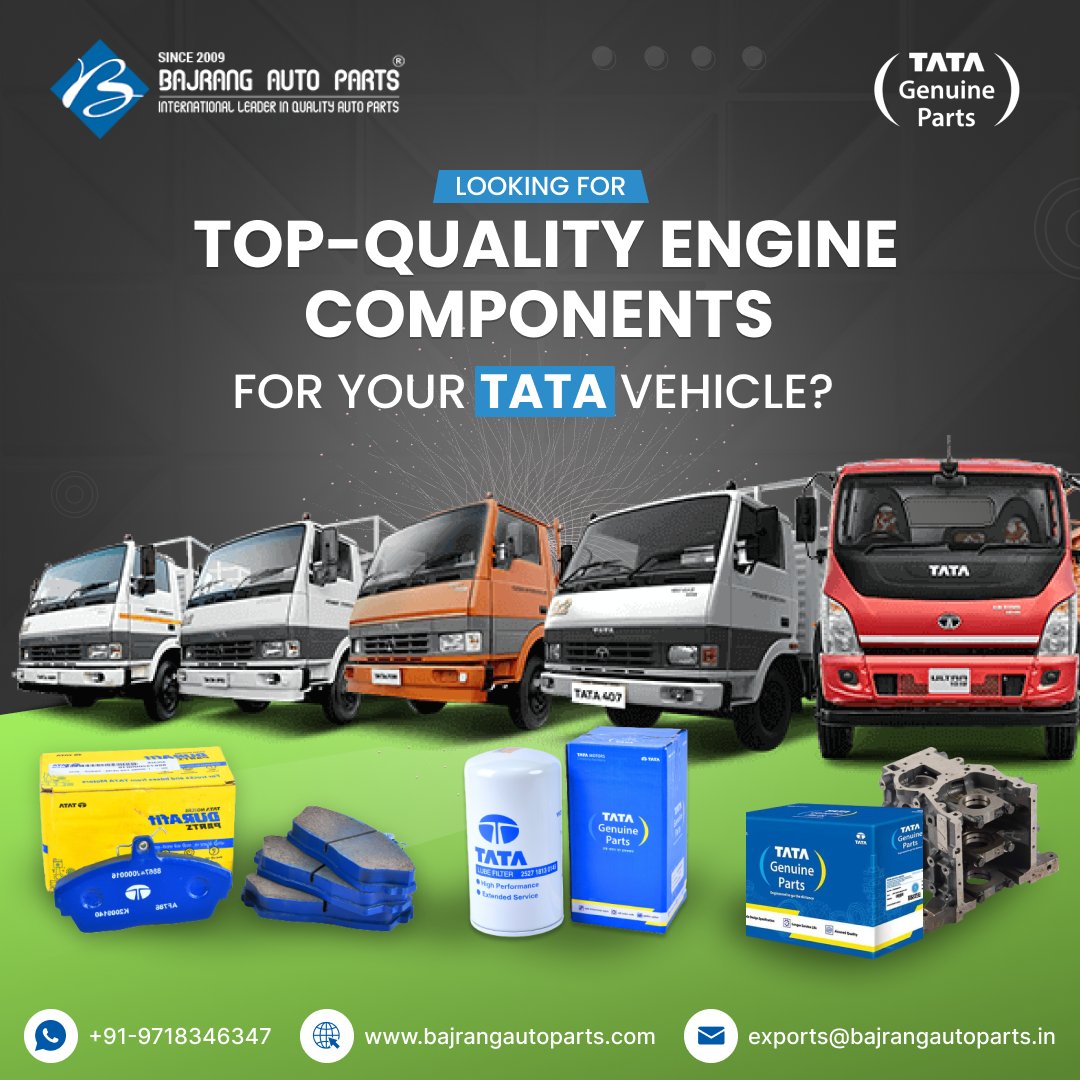 Looking for top-quality engine components for your Tata vehicle? Look no further! Bajrang Auto Parts is your trusted and leading supplier of premium engine parts, ensuring your Tata runs smoothly and efficiently.

#BajrangAutoParts #AutoParts #TataParts #EngineComponents