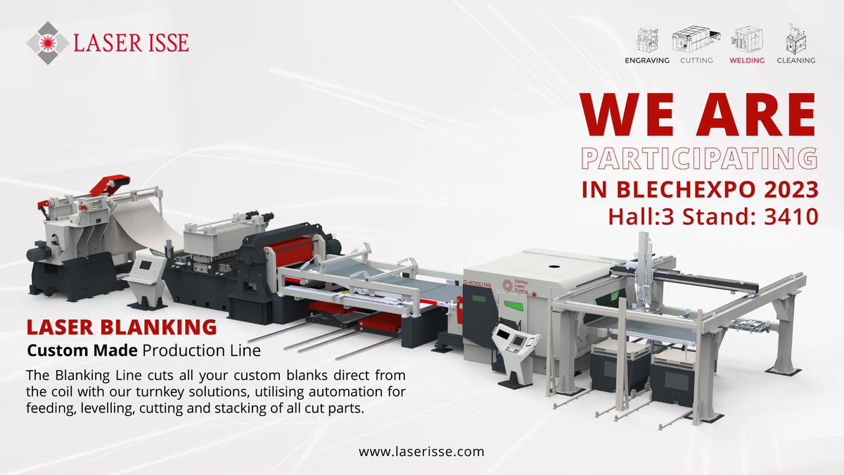 laserisse's tweet photo. The #Blechexpo2023 will be held in Stuttgart.
All visitors will experience our laser welding, laser cutting, laser marking and laser cleaning applications with live demonstration in our booth.

#laserisse #stuttgart #blechexpo #blechexpo23 #blechexpo2023 https://t.co/EQJKnjxg0e