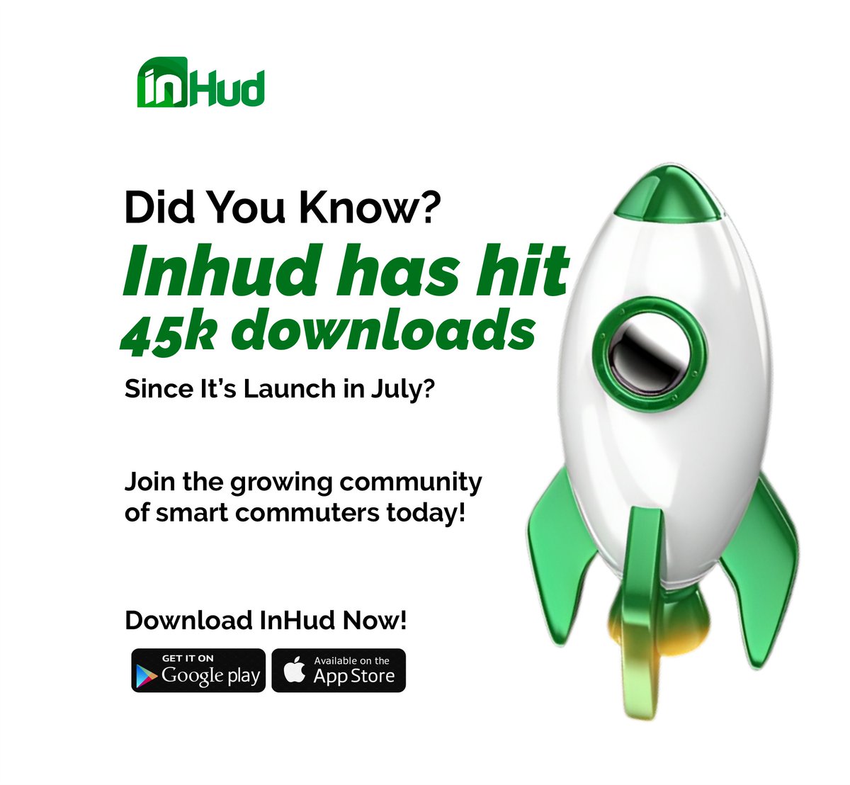 inHudApp's tweet photo. inHud is going to the top!
Join the growing community of smart commuters today!
Download inHud from the Google Play store or Apple Store now.
#inHud #CarpoolingCommunity #MondayCommute #smartcommute #savemoney https://t.co/31SL2uTiwA