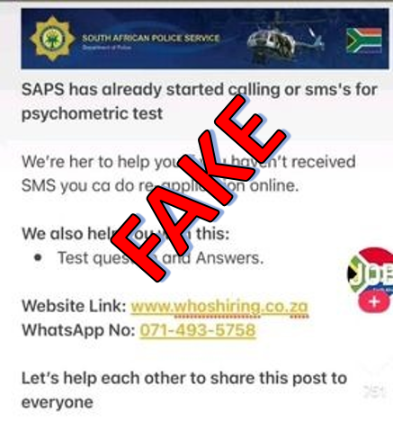 SA Police Service 🇿🇦 on X: “RT #sapsHQ The #SAPS confirms that