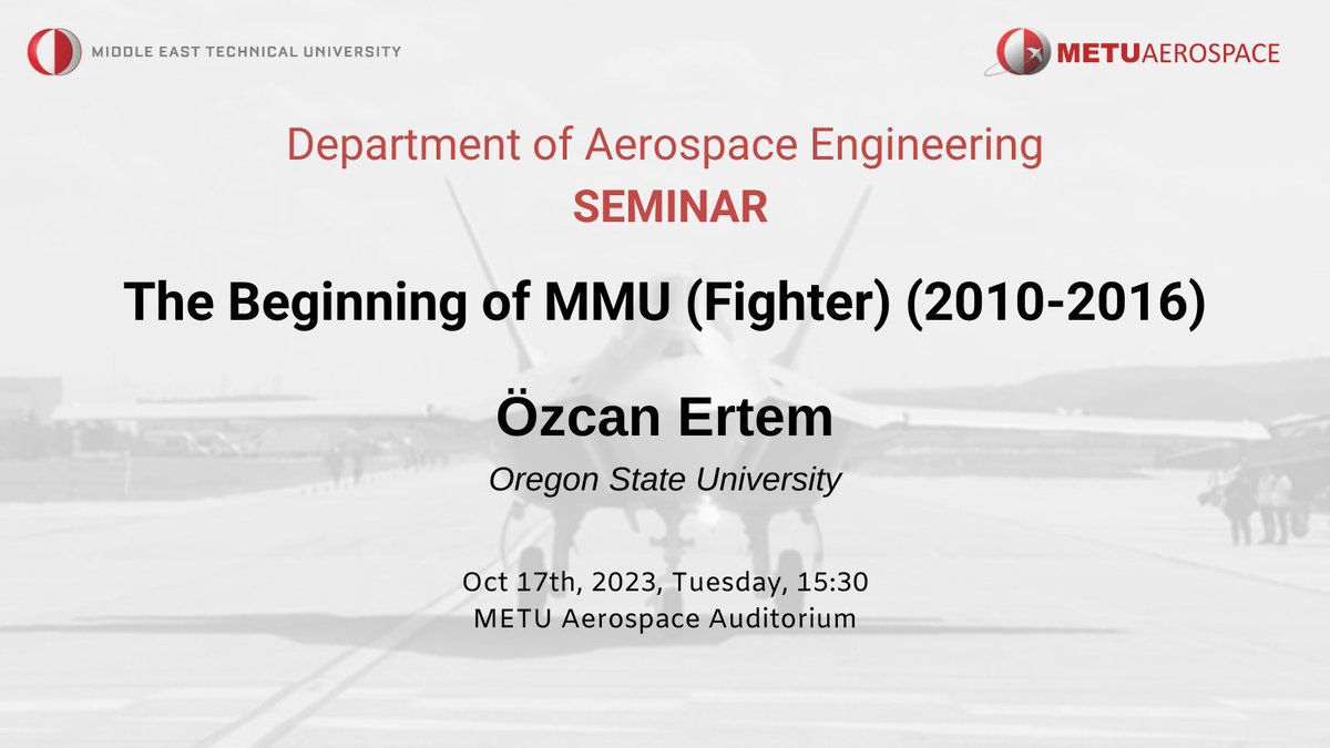 Bölümümüzün ilk mezunlarından Özcan Ertem, 17 Ekim 2023 Salı, 15:30'da "MMU Programının Başlangıcı" konulu bir seminer verecektir.