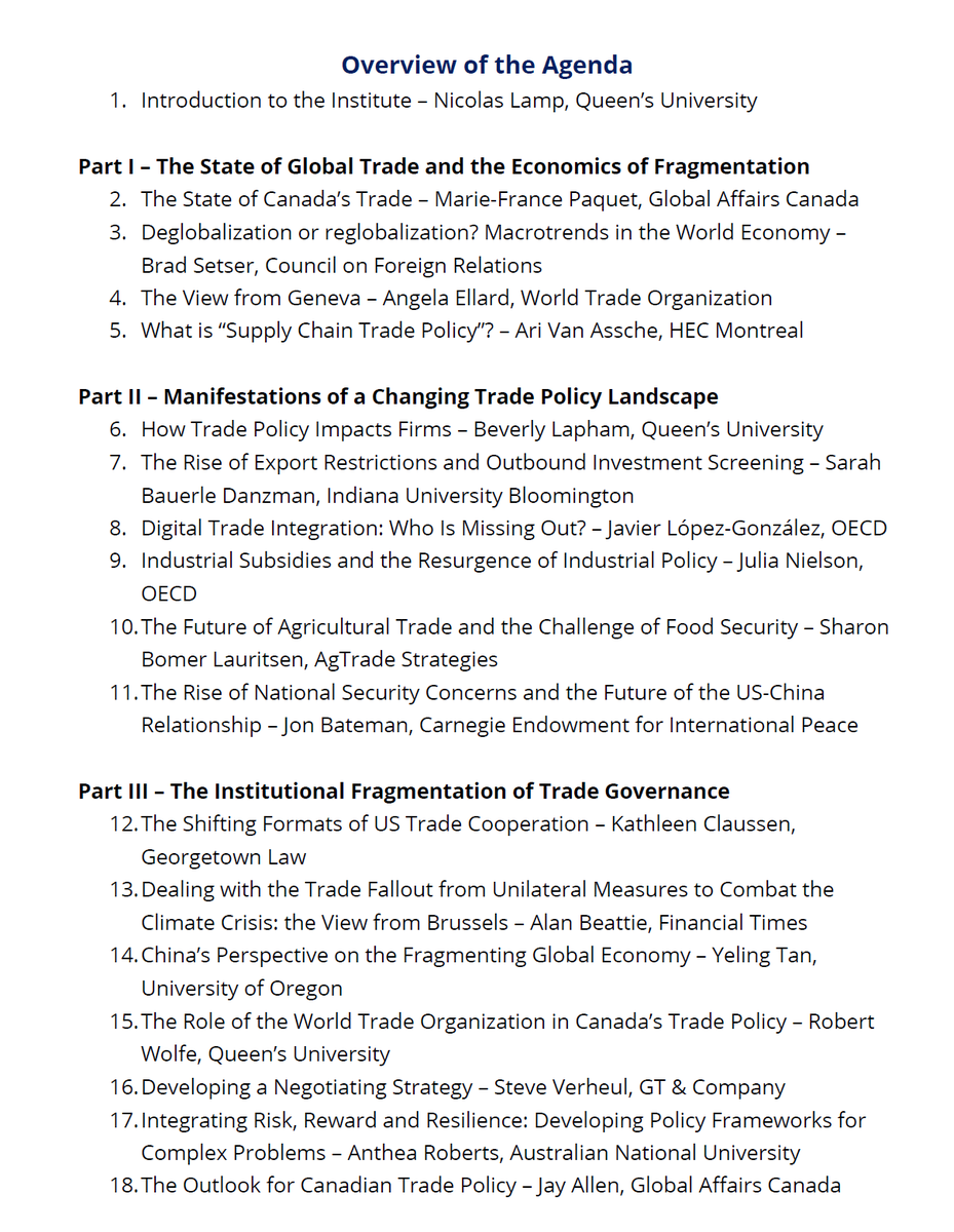 nicolas_lamp's tweet photo. On Nov. 20-22, Queen's is hosting the 15th edition of the Trade Institute, a professional training course for trade officials. 

The theme is “Trade Policy for a Fragmenting World Economy”

For the first time, the course is held virtually and is open to anyone ($)! https://t.co/AWnabosEZp